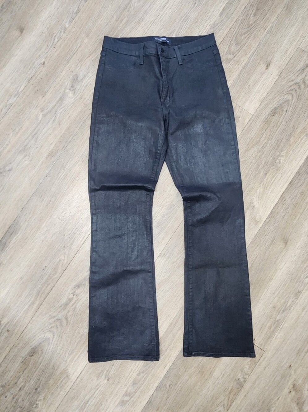 Just Black Denim Mid Rise Slim Bootcut Coated Jeans Black Size 31